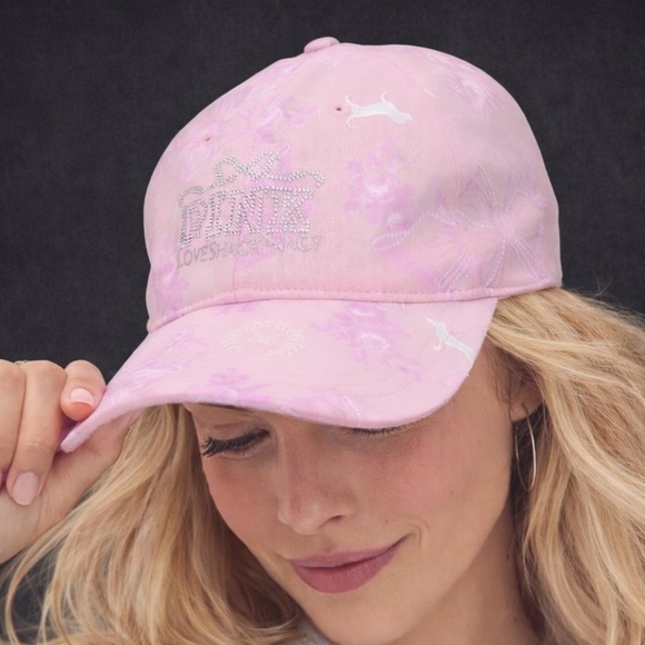 PINK Victoria’s Secret x LoveShack Fancy Accessories - PINK Victoria's Secret x LoveShackFancy Floral Pink Cap